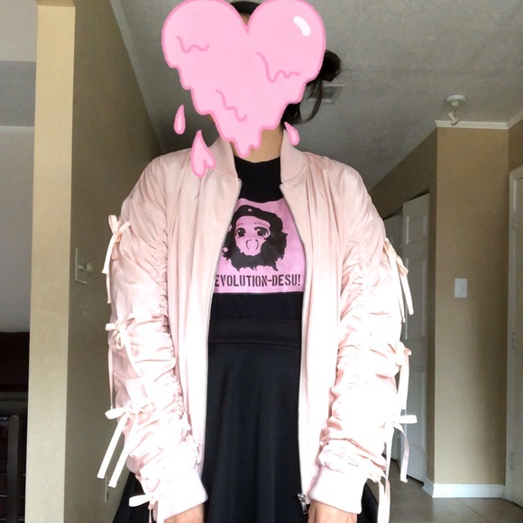 ❌SOLD❌ Ribbon Bomber Jacker 🎀 - Picture 3 of 4